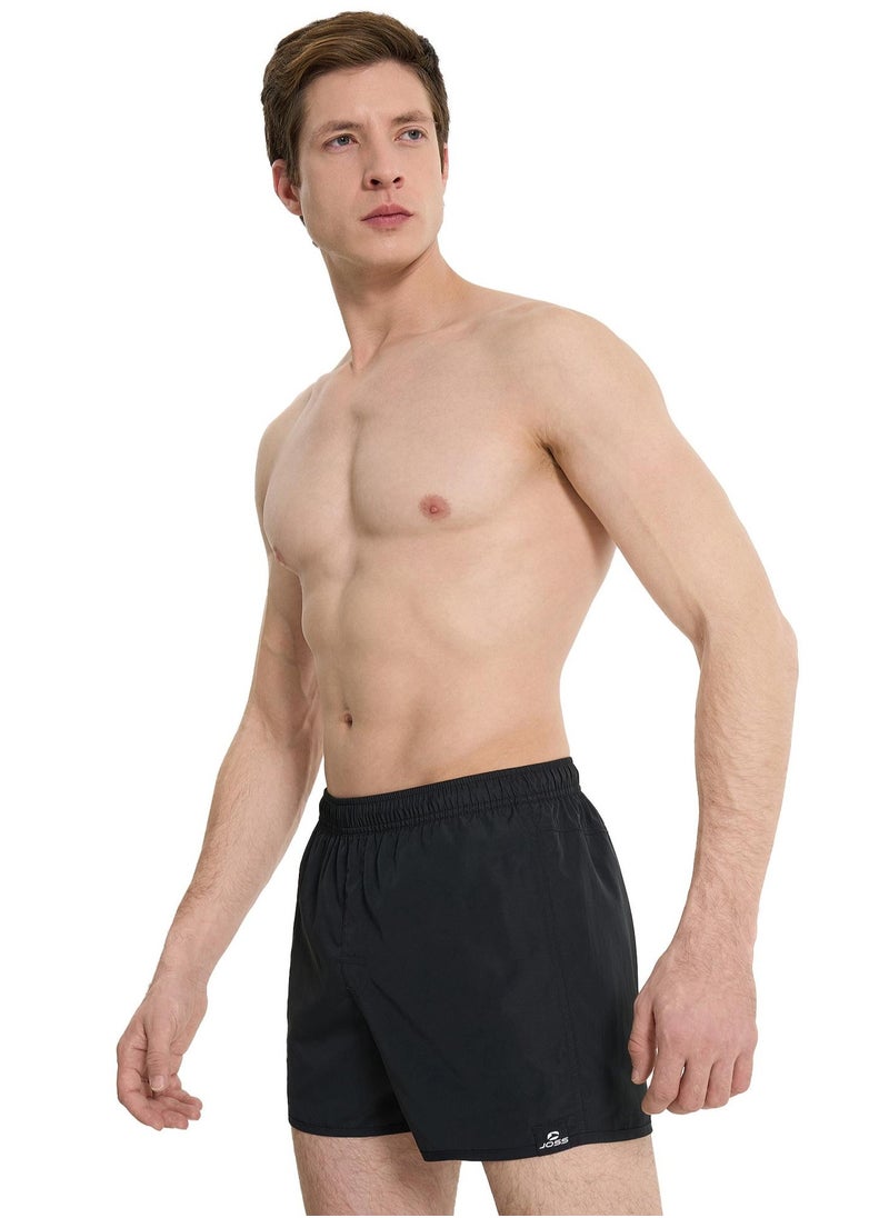Joss Men’s Swimming Shorts - Joss Black, Quick-Drying Swim Trunks with Adjustable Waist & Pocket for Water Sports  - Image 1