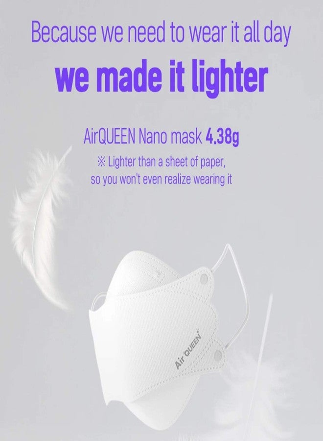 AIRQUEEN 3-Layer Nano-Filter Face Mask for Adults, 70 Pack White, Lightweight and Breathable Face Mask with Soft and Elastic Ear Loop, Reusable Face Mask - Image 4