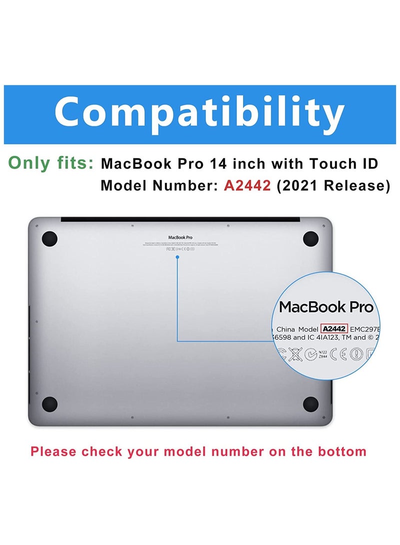 Procases MacBook Pro 14 Inch Case 2021 Release A2442 with M1 Pro/Max Chip, Heavy Duty Hard Shell Dual Layer Protective Cover with Fold Kickstand for 2021 MacBook Pro 14" with Touch ID -Black - Image 2