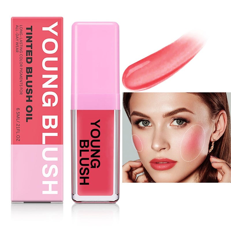 Color Changing Blush Oil Skins Natural PH Changing Blush for Dewy Lightweight Waterproof Moisturizing Formula Lasting Hydrating Rouge for All Skin Easy To Blend 65ml Pink