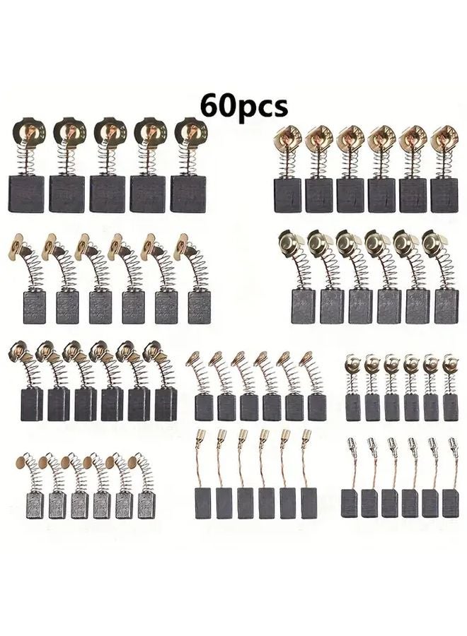 60 Electric Motor Carbon Brushes Replacement For Impact Drills Circular Saws Angle Grinders - Image 1