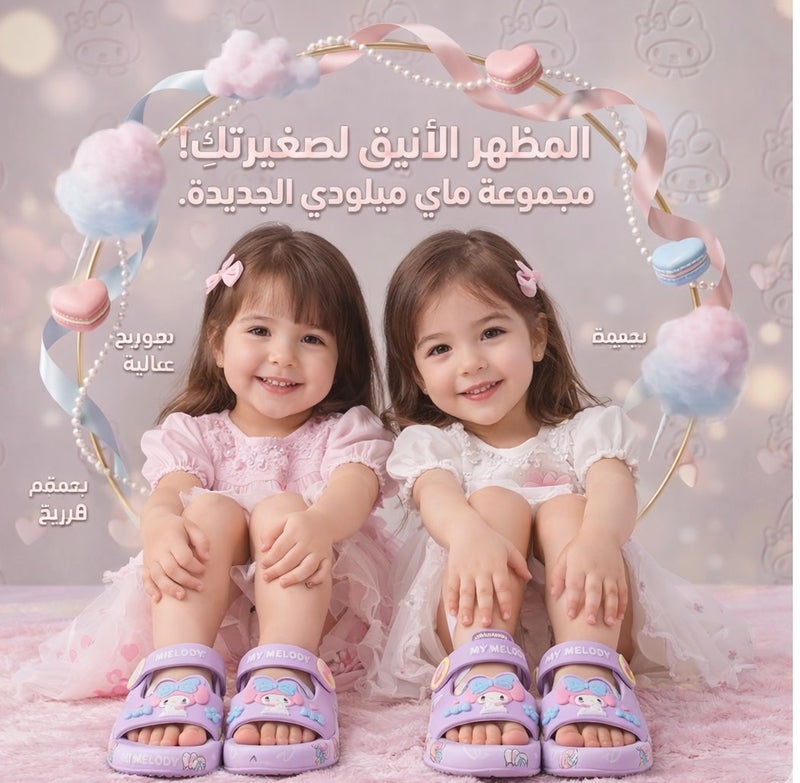 MY MELODY Sandal slipper Beautiful and Vibrant Design with a Soft Sole - for Girls - Size 28-29 - Image 2