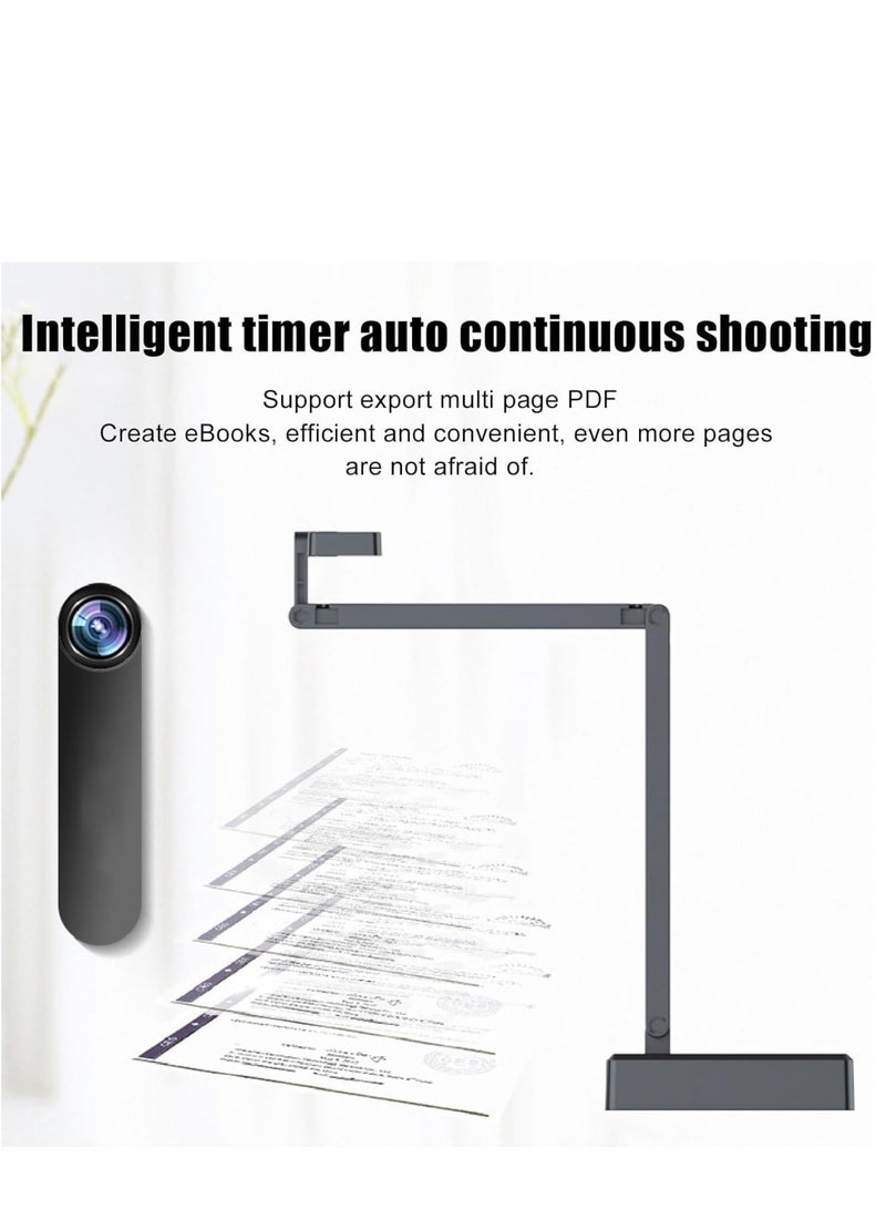 Zikra كاميرا مستندات USB، 4K Ultra HD 16MP كاميرا ويب مستندات بزاوية قابلة للتعديل، تركيز تلقائي يدوي، ضبط السطوع للتعلم عن بُعد، التعليم عن بُعد، مؤتمرات الويب - Image 3