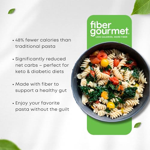 Fiber Gourmet Low Carb Pasta Variety Pack - Spaghetti, Rotini, Penne, Elbows - High Fiber, Keto Friendly, Non-GMO, Vegan, Kosher - Made in Italy with 48% Fewer Calories and Reduced Net Carbs - Image 3