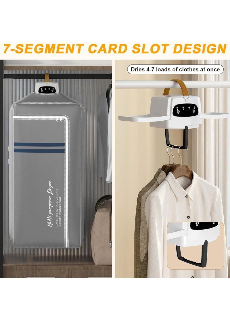 WALALLA Portable Electric Clothes Dryer, Multifunctional Dryer Machine, Detachable Fast Drying, Travel Clothes Dryer, Heated Clothes Airer, Wardrobe Clothes Heating with Timer, Cloth Cover - Image 5