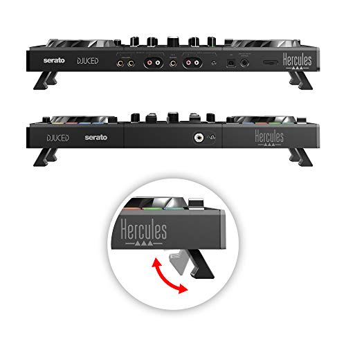 Hercules DJControl Inpulse 500 DJ Controller – Beginner DJ Set, 2-Deck USB DJ Mixer with Built-In Audio Interface, RGB Pads, Touch-Sensitive Jog Wheels - Image 5