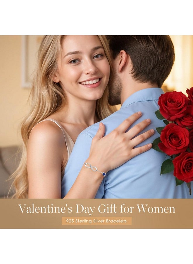 CDE Infinity Heart Symbol Charm Link Bracelet for Women 925 Sterling Silver Adjustable Mother's Day Gift Anniversary Jewelry Christmas Birthday Gifts for Wife Girlfriend Her - Image 2