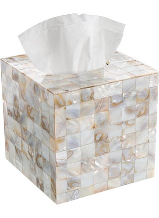 Tissue Box Cover Square – Decorative Square Tissue Box Holder For Bathroom Finished In Beautiful Mother Of Pearl Shells - Tissues Cube Box Cover With Durable Bottom Slider - pzsku/Z3CE7AC438571A231A9B6Z/45/_/1722068610/7fe5b9a3-ac09-4843-b64f-d1a8599c7d6a