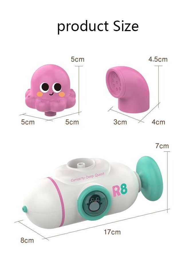DUNISO Baby Bath Toys Bath Water Guns with Flower Shower and Octopus Bathtub Shower Toys Push Water Spray Toys for Toddlers Kids Boys Girls - Image 4