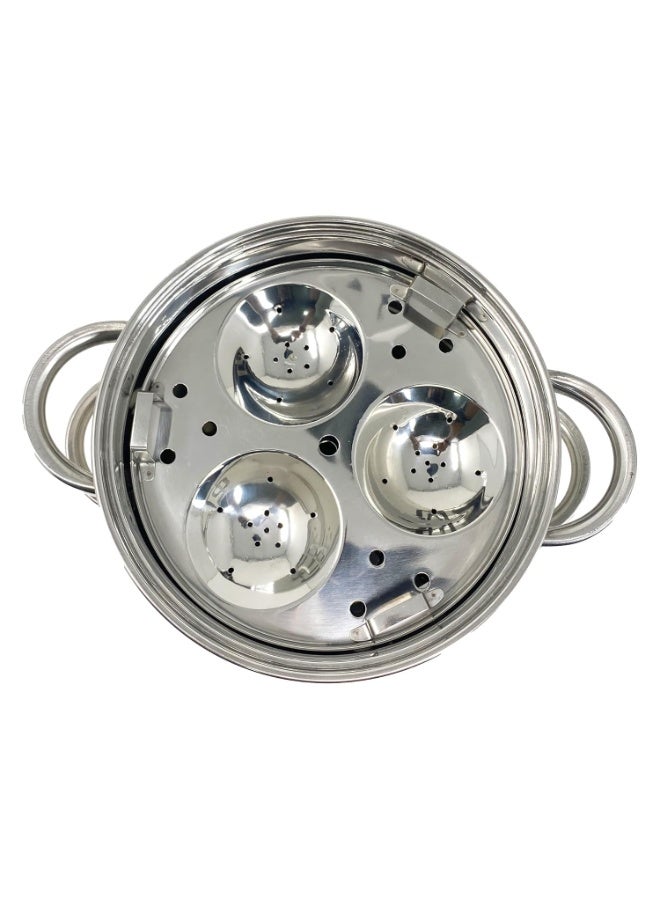 Rock Tawa Stainless Steel 2 Plates Idli maker 6 Cavities Idli Cooker - Image 4