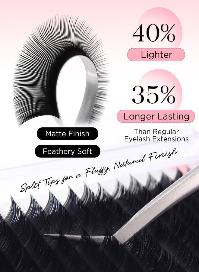 BEYELIAN Flat Eyelash Extension, Ellipse Lash Extensions 0.15 D Curl 12mm 16 Rows Matte Black Eyelash Extension Supplies Classic Lash Extensions Individual Eyelashes Salon Use - Image 2