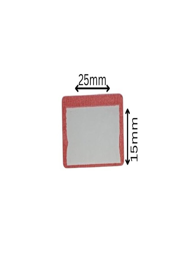 Sehgal Store Blank Stickers with Bold Red Border for General Use, Perfect for DIY Projects & Labels for - 25mmx15mm Pack of (100) - Image 2