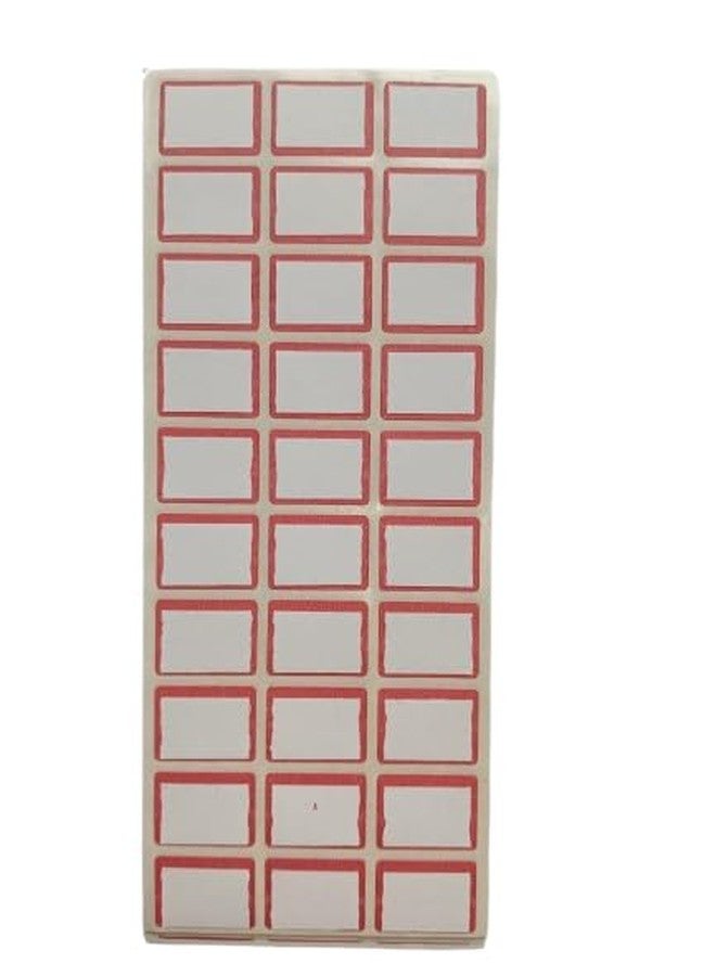 Sehgal Store Blank Stickers with Bold Red Border for General Use, Perfect for DIY Projects & Labels for - 25mmx15mm Pack of (100) - Image 3