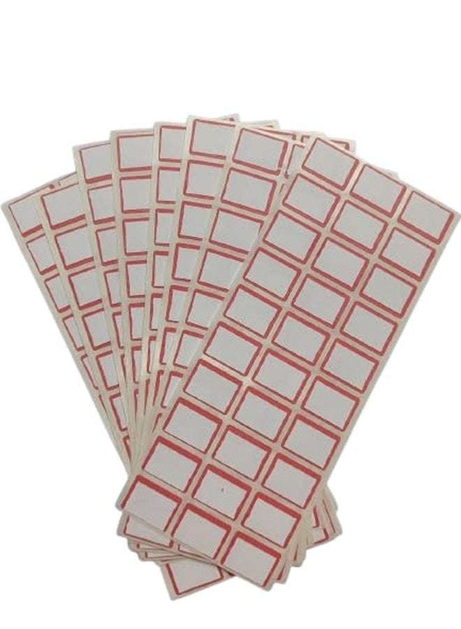 Sehgal Store Blank Stickers with Bold Red Border for General Use, Perfect for DIY Projects & Labels for - 25mmx15mm Pack of (100) - Image 1