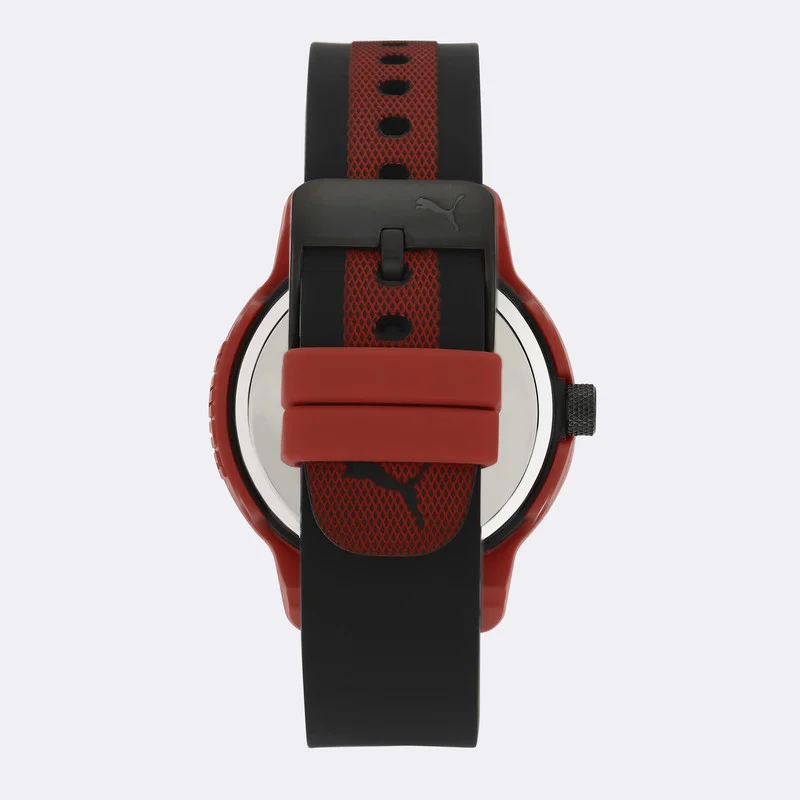 PUMA Reset V1 Analog Quartz Watch for Men With Black Silicone Band - 3 ATM - PU P5001