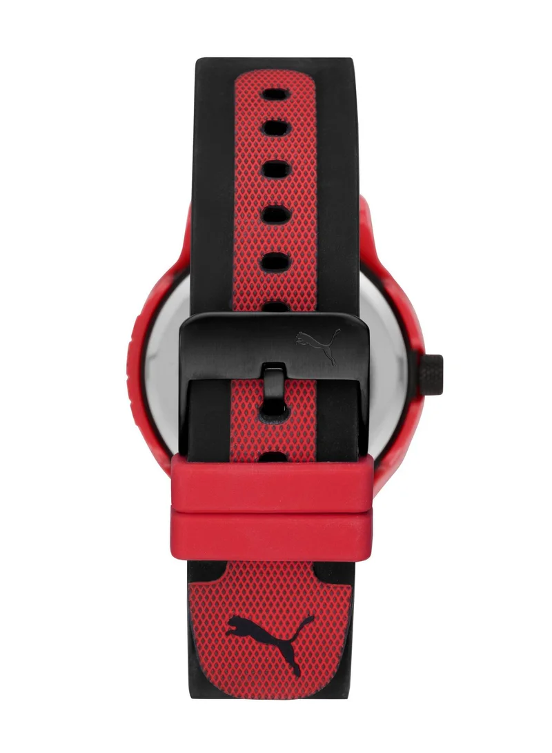 PUMA Reset V1 Analog Quartz Watch for Men With Black Silicone Band - 3 ATM - PU P5001