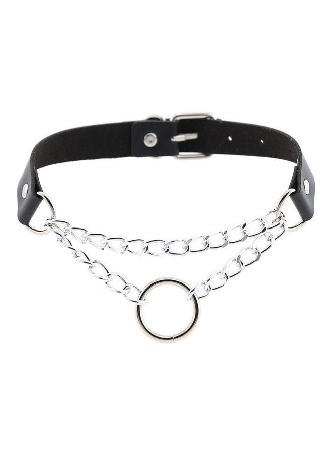 NIBEMINENT - O Round Circle Faux Leather Collar - Image 1