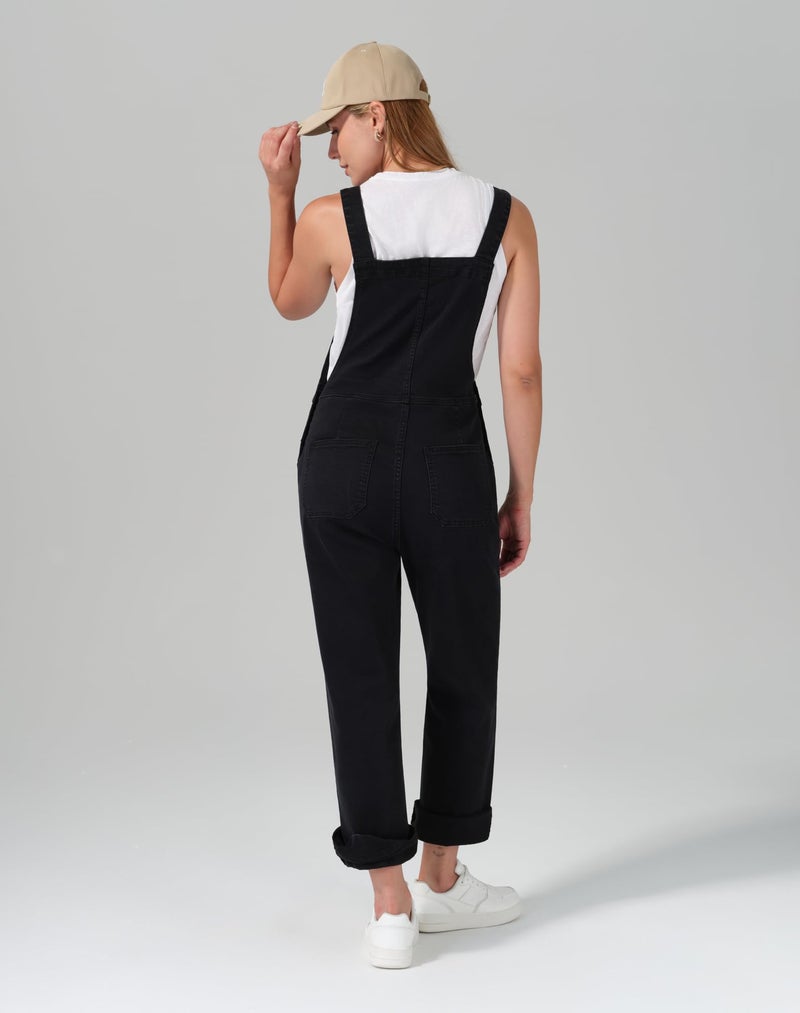 roswear Denim Overalls for Women Adjustable Strap Stretchy Bib Overall Jean Jumpsuits Pants Black Small - Image 3