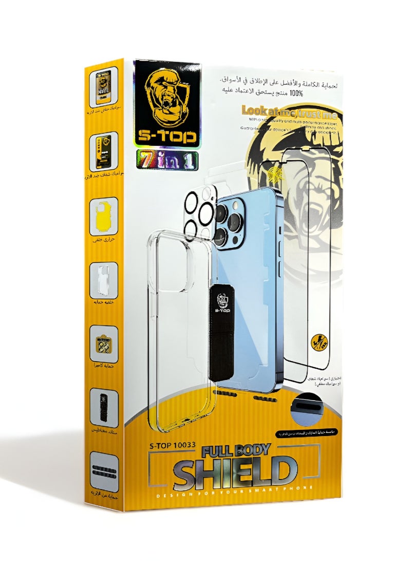 S-TOP Full protection package for iPhone 13 Pro, complete protection for your device against scratches and falls (7in1), original package from S-TOP