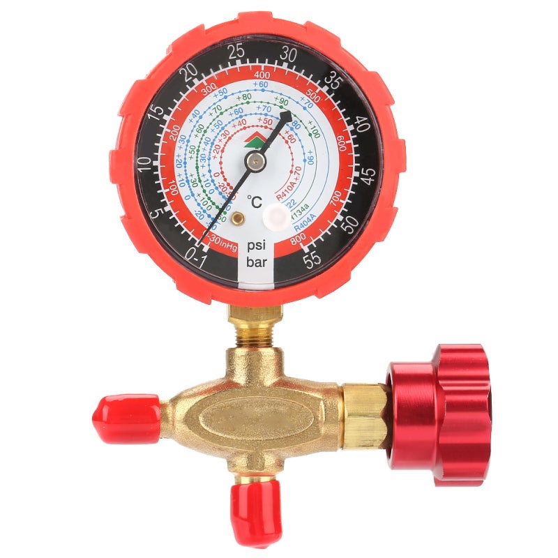 مقياس مشعب HVAC 800psi معدني بلاستيكي بمقياس واضح - سهل التركيب متوافق مع R404a R22 R410 R134A لأنظمة التبريد - Image 1