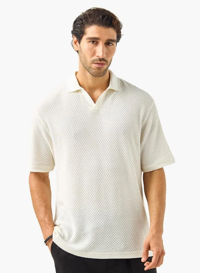 Textured Polo T-shirt