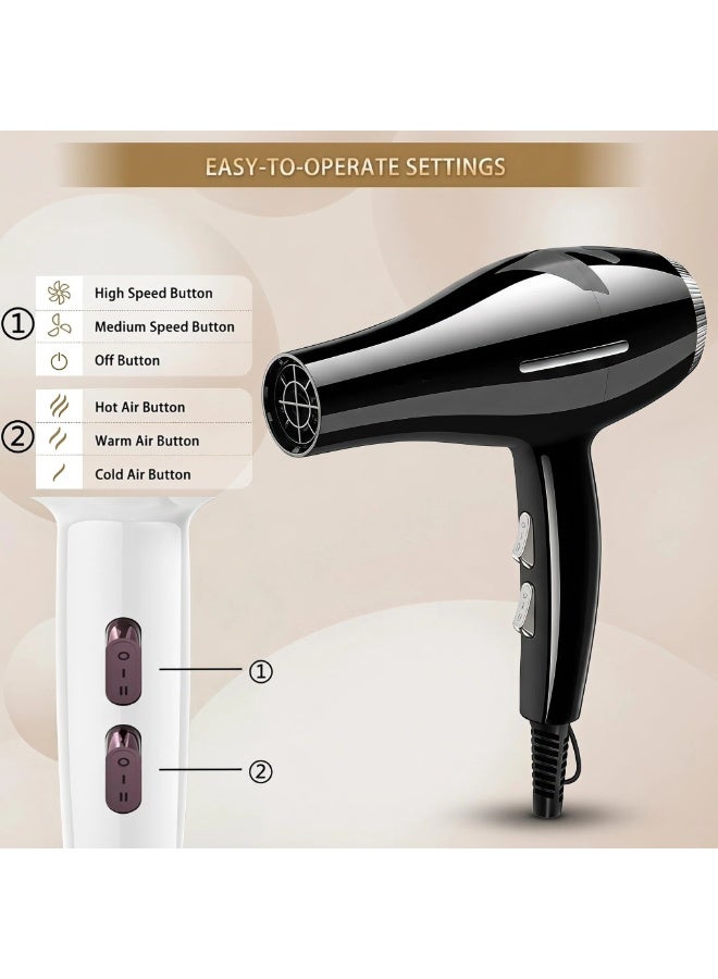 Bolivia's 5-Piece Professional Hair Dryer With Straightener Set Black, 15s Fast Heating Ceramic Flat Iron & 6-in-1 Ionic Fast Drying Blow Dryer, Salon Grade Multi-Settings Hair Tool Kit for All Hair Types - Image 4