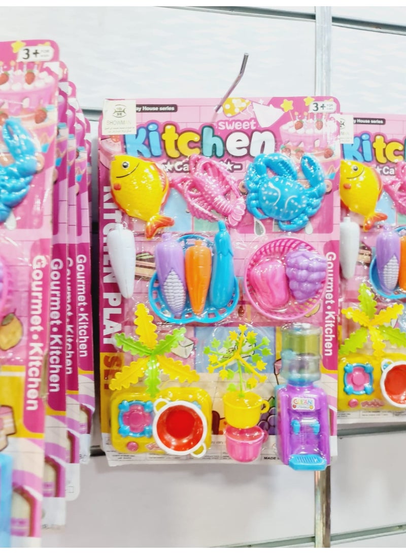 Interactive Kitchen Play Set for Kids - Variety of Vegetables, Fruits, Seafood, with Water Dispenser and Cooking Utensils - Educational Toy to Promote Creativity and Role-Playing