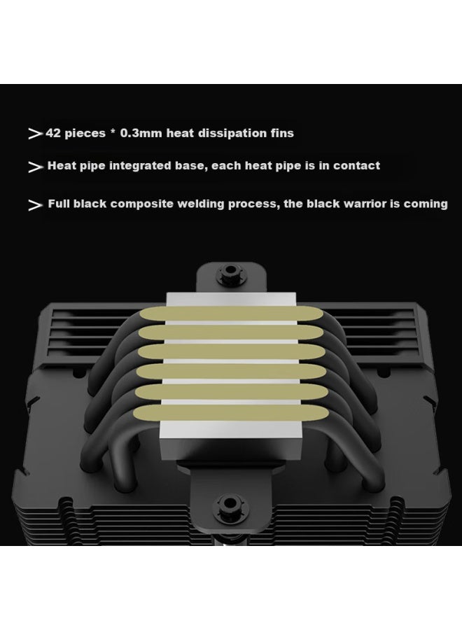 Apexgaming V6bg Single Tower Six Heat Pipe/intelligent Digital Display Temperature Control Cooler Dual Platform Compatible Aura Sync Support 12/13th Gen Core I7 Best Product - Image 4