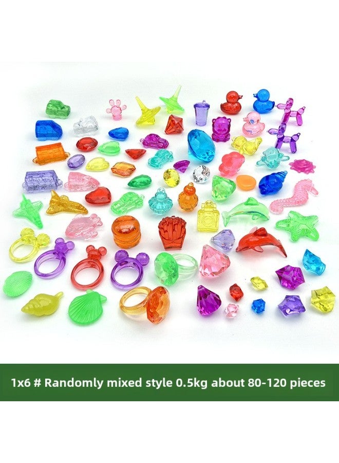 Plastic Gem Color Crystal Diamond Handbag Colorful Princess Play House Game Archaeological Digging Gem Game Toy-Color:Small Top (half A Pound)  - Image 5