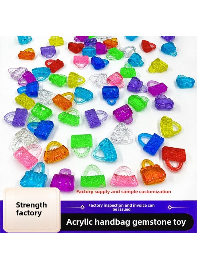 Plastic Gem Color Crystal Diamond Handbag Colorful Princess Play House Game Archaeological Digging Gem Game Toy-Color:Small Top (half A Pound)  - Image 2