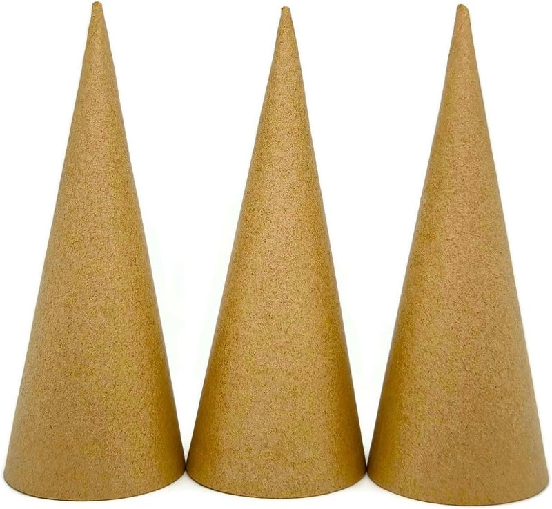 AllStellar Paper Mache Cones Open Bottom 8.8x3.5 in. Set of 3 (Small Plus) - For DIY Art Projects, Crafts and Decorations! - Image 2