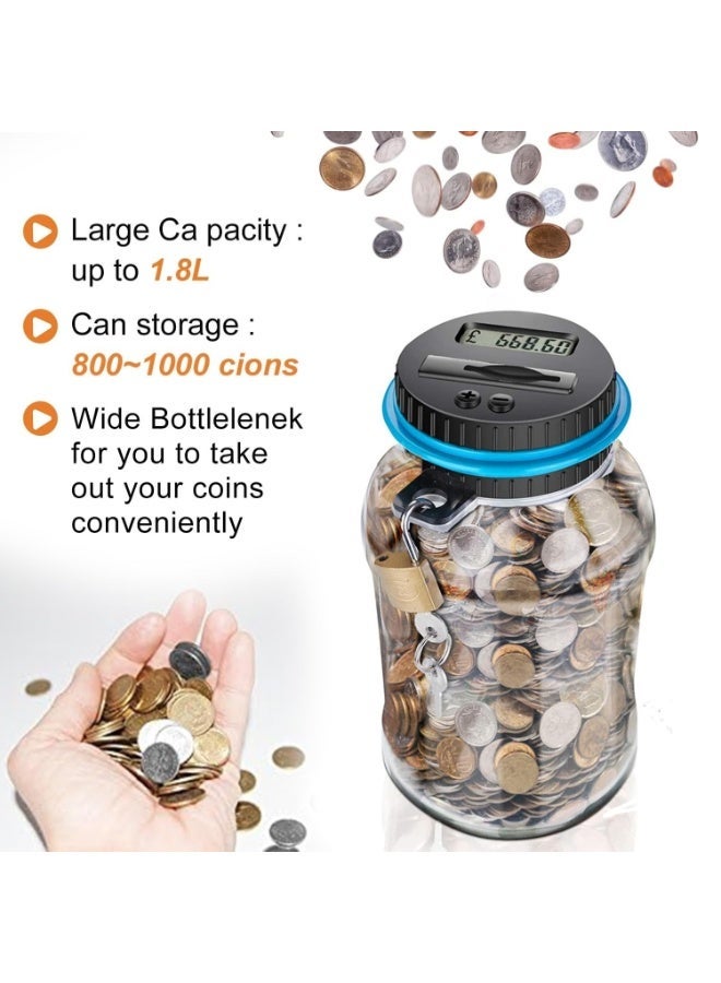 Hayat Comfort Large Piggy Bank, Coin Saver, ABS Digital Coin Counting Bank, Educational Savings Bank for Kids, Electronic Coin Bank for Saudi Coins - Image 4