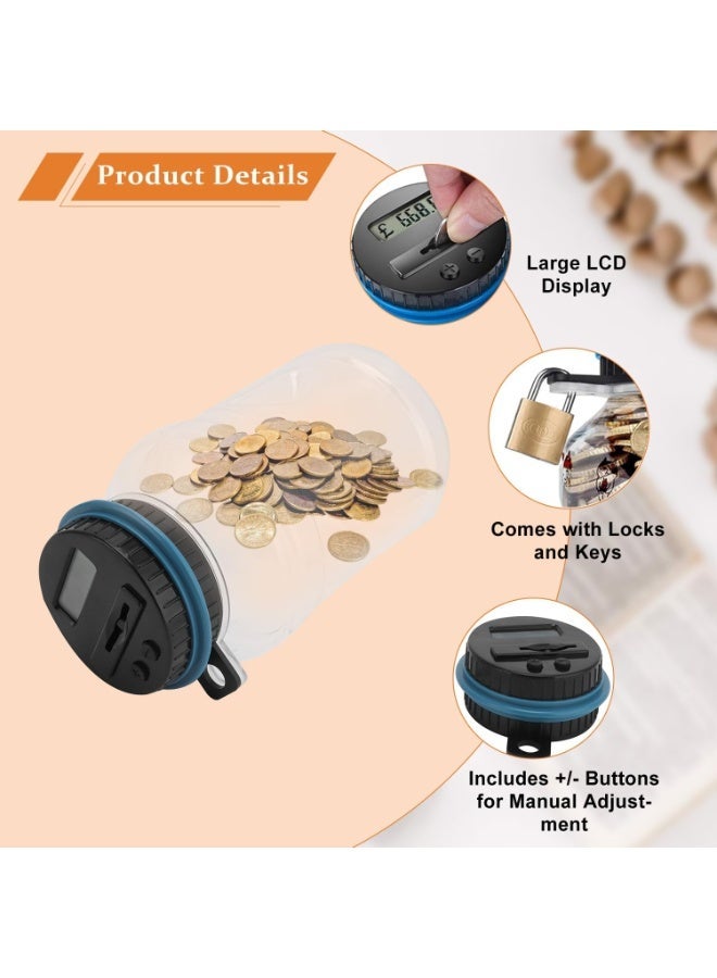 Hayat Comfort Large Piggy Bank, Coin Saver, ABS Digital Coin Counting Bank, Educational Savings Bank for Kids, Electronic Coin Bank for Saudi Coins - Image 3