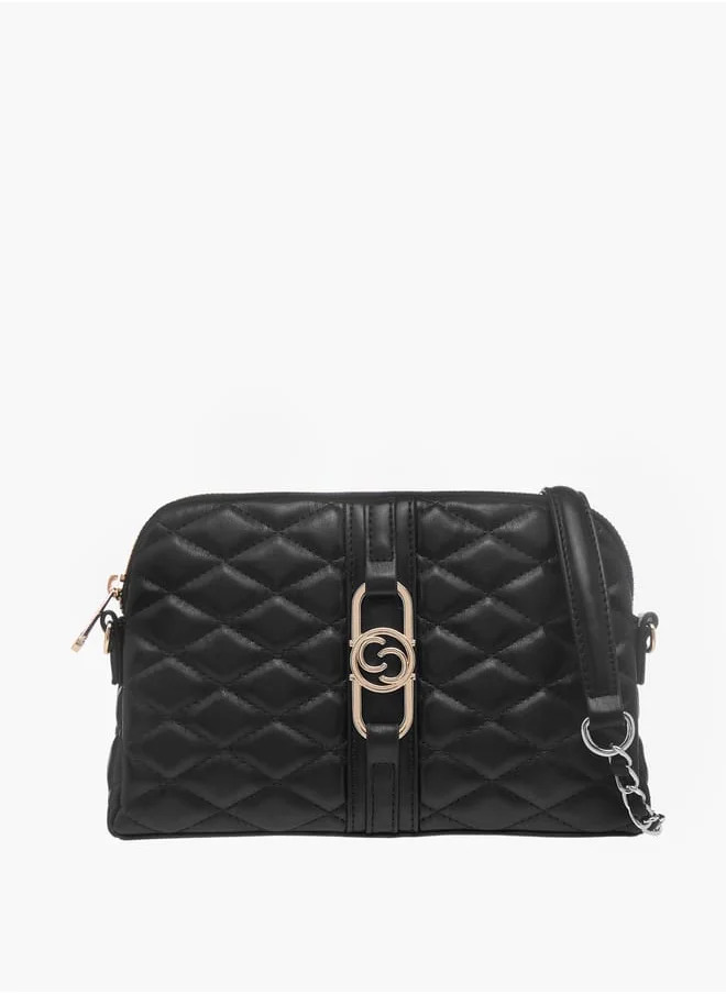 Celeste Womens Quilted Crossbody Bag With Zip Closure And Detachable Strap
