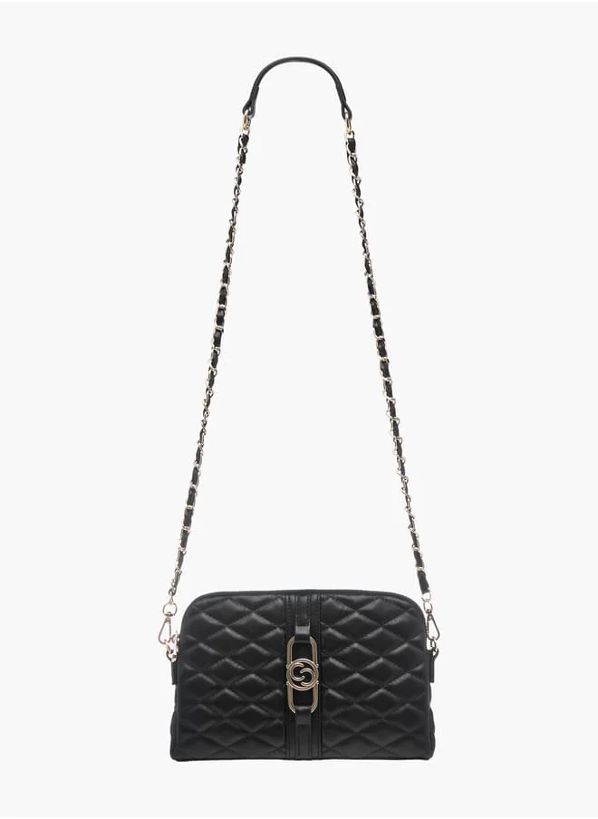 Celeste Womens Quilted Crossbody Bag With Zip Closure And Detachable Strap