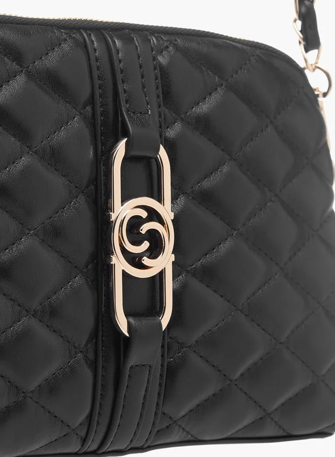 Celeste Womens Quilted Crossbody Bag With Zip Closure And Detachable Strap