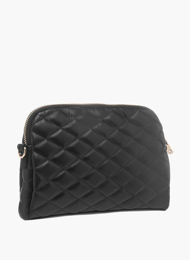 Celeste Womens Quilted Crossbody Bag With Zip Closure And Detachable Strap