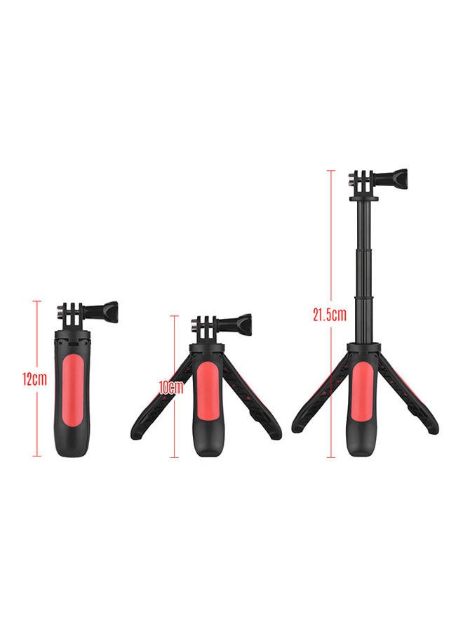 NIBEMINENT 2-In-1 Mini Selfie Stick/Tripod Stand For Action Camera Red/Black  - Image 4