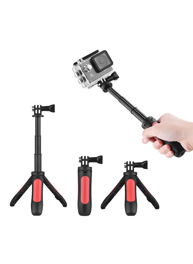 NIBEMINENT 2-In-1 Mini Selfie Stick/Tripod Stand For Action Camera Red/Black  - Image 2