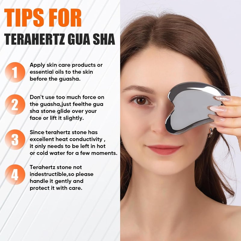 InfiniteRelax Simplified versatile design Terahertz Gua Sha Stone for Enhanced Lymphatic Drainage, Reduced Puffiness, Relieved Facial Tension – 100% Natural Terahertz Stone Gua Sha Facial Tools Bug proof seal - Image 4