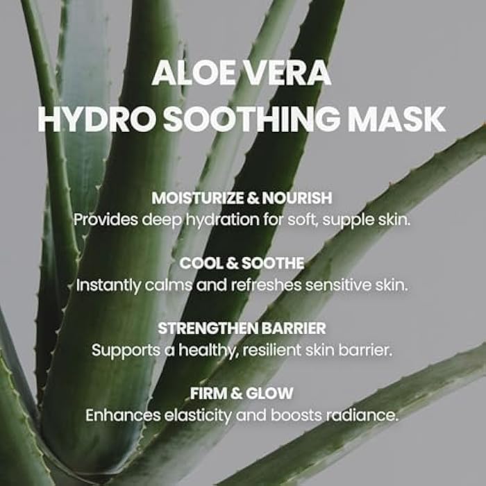 VENAMINE Korean Aloe Vera Hydro Soothing Face Masks, Moisturizing Sheet Mask for Sensitive Skin, 0.81 fl. oz (10 sheet) - Image 3