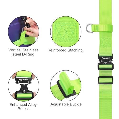 Vigorport Travel Belt, Luggage Strap to Convert Carry-on Luggage into Airport Stroller Carrier, Metal Buckle (Green, 76 Inch／Metal Buckle) - Image 5