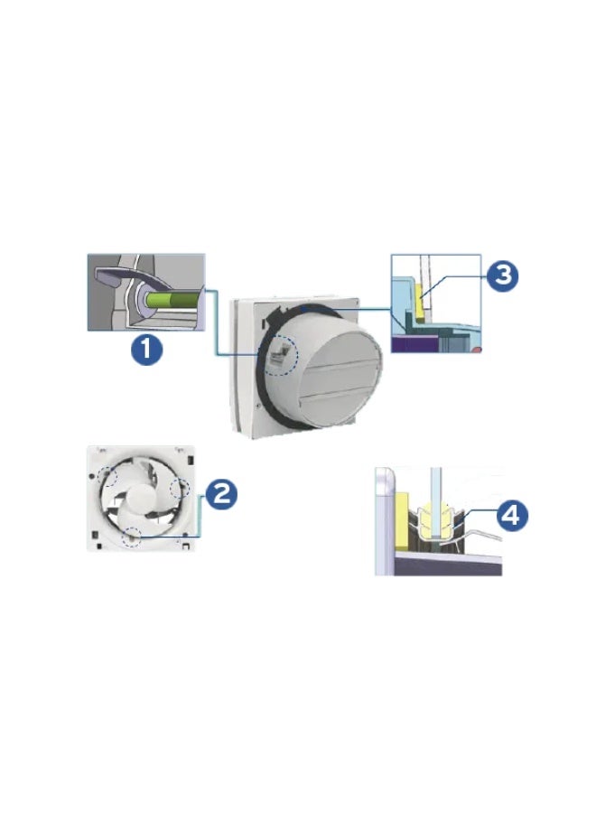 KDK Window Mount Exhaust Fan 8in – 20WHCT – white - Image 5