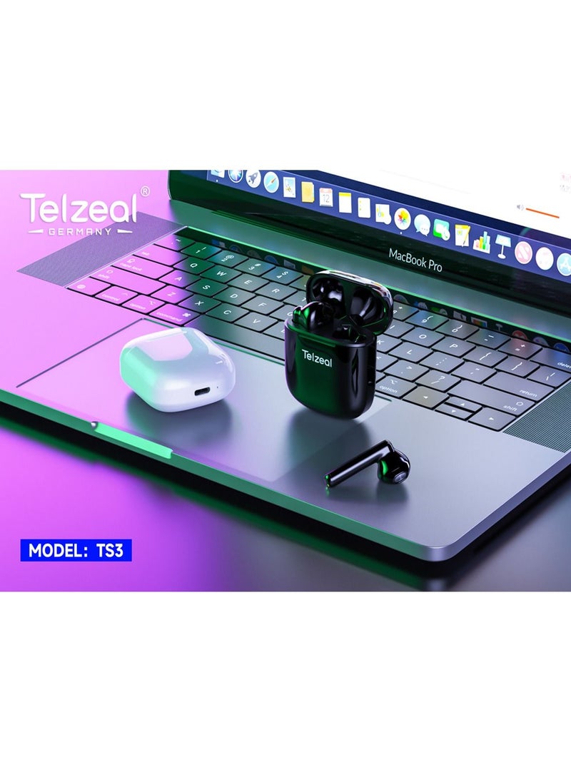 Telzeal - Telzeal TS3 In-Ear Wireless Bluetooth Earbuds With HD Sound Quality and Super Clear Mic for iPhones - Image 1
