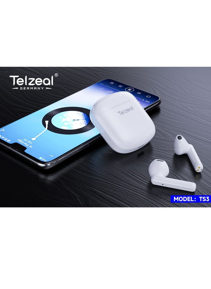 Telzeal - Telzeal TS3 In-Ear Wireless Bluetooth Earbuds With HD Sound Quality and Super Clear Mic for iPhones - Image 1