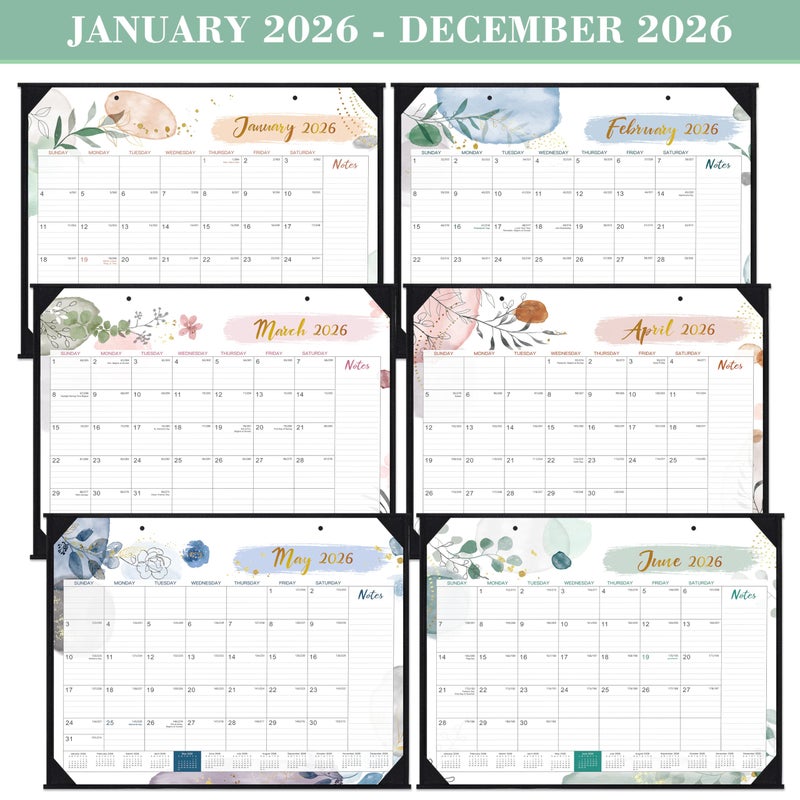 Feteulo 2026 Desk Calendar - Desk Calendar 2026, 22" x 17", Jan 2026 - Dec 2026, 12 Monthly Desk/Wall Calendar, Large Ruled Blocks, Notes, Thick Paper, Corner Protector, Rolled Calendar with Box - Image 5