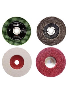 EXCEL IMPEX Excel Impex Combo of Borit Metal Flap Wheel p120 grit Borit SS Cutter Felt Disc and Buffing wheel for Sanding Polishing Buffing Grinding Deburring Cutting Complete Polishing Kit Metal Cutting  - Image 1