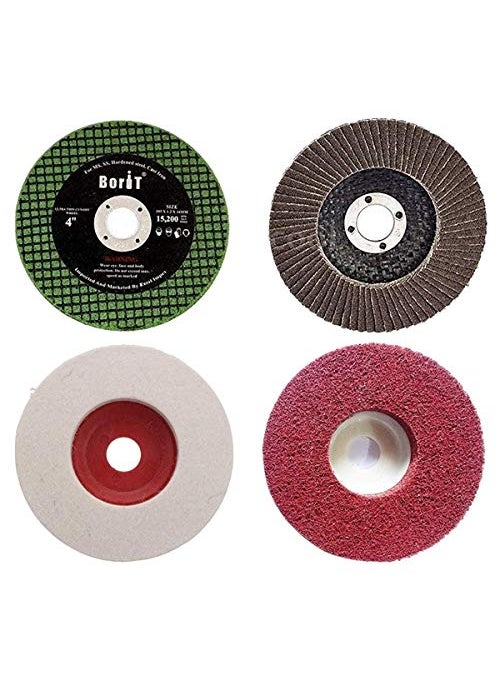 EXCEL IMPEX - Excel Impex Combo of Borit Metal Flap Wheel p120 grit Borit SS Cutter Felt Disc and Buffing wheel for Sanding Polishing Buffing Grinding Deburring Cutting Complete Polishing Kit Metal Cutting - Image 1