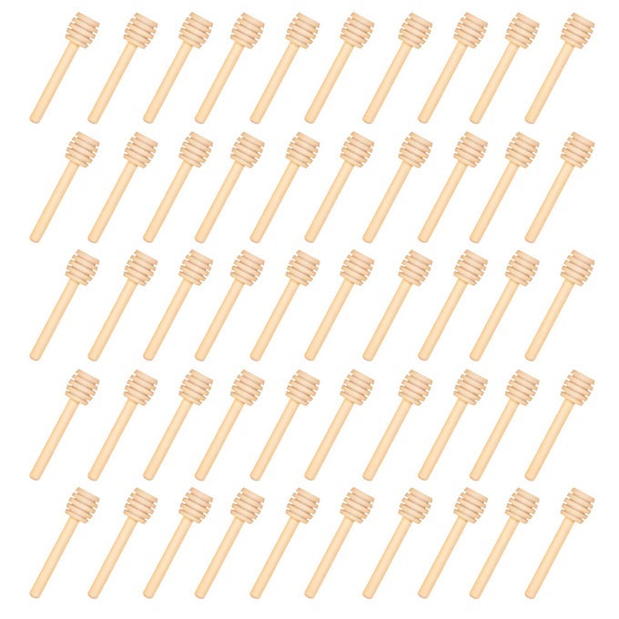 150 PACK 3 INCH MINI WOOD HONEY DIPPER STICKS INDIVIDUALLY WRAPPED SERVER FOR HONEY JAR DISPENSE DRIZZLE HONEY
