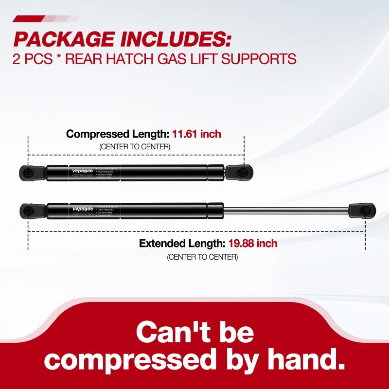 Vepagoo PM1013 Rear Hatch Trunk Liftgate Strut Shock Compatible with 2003-2009 Nissan 350Z Coupe 2-Door Hatch-Enhanced with Added Lifting Pressure Over OEM, 16657, 90452CD700 - Image 4